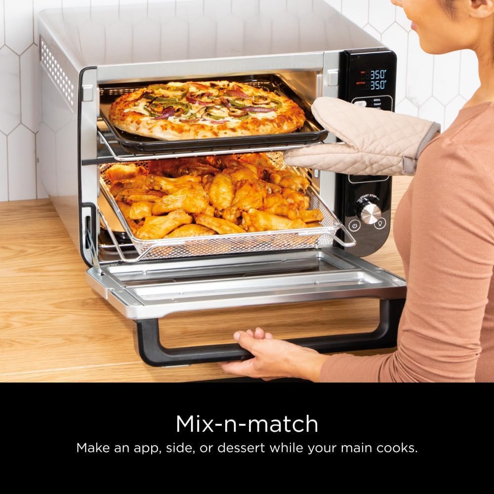 Ninja 12-in-1 Double Oven with FlexDoor (Renewed) Bundle with 2 Year Enhanced Protection Pack - Smart Home Appliances