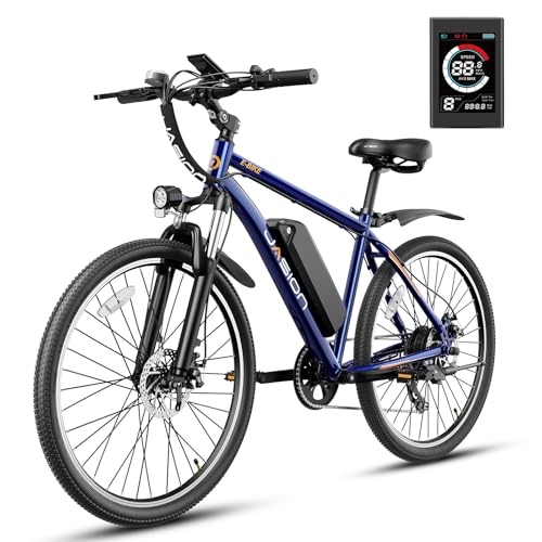 Jasion EB5 Electric Bike for Adults with Peak 500W Brushless Motor, 40Miles 20MPH Commuting Electric Mountain Bike with 360Wh Removable Battery