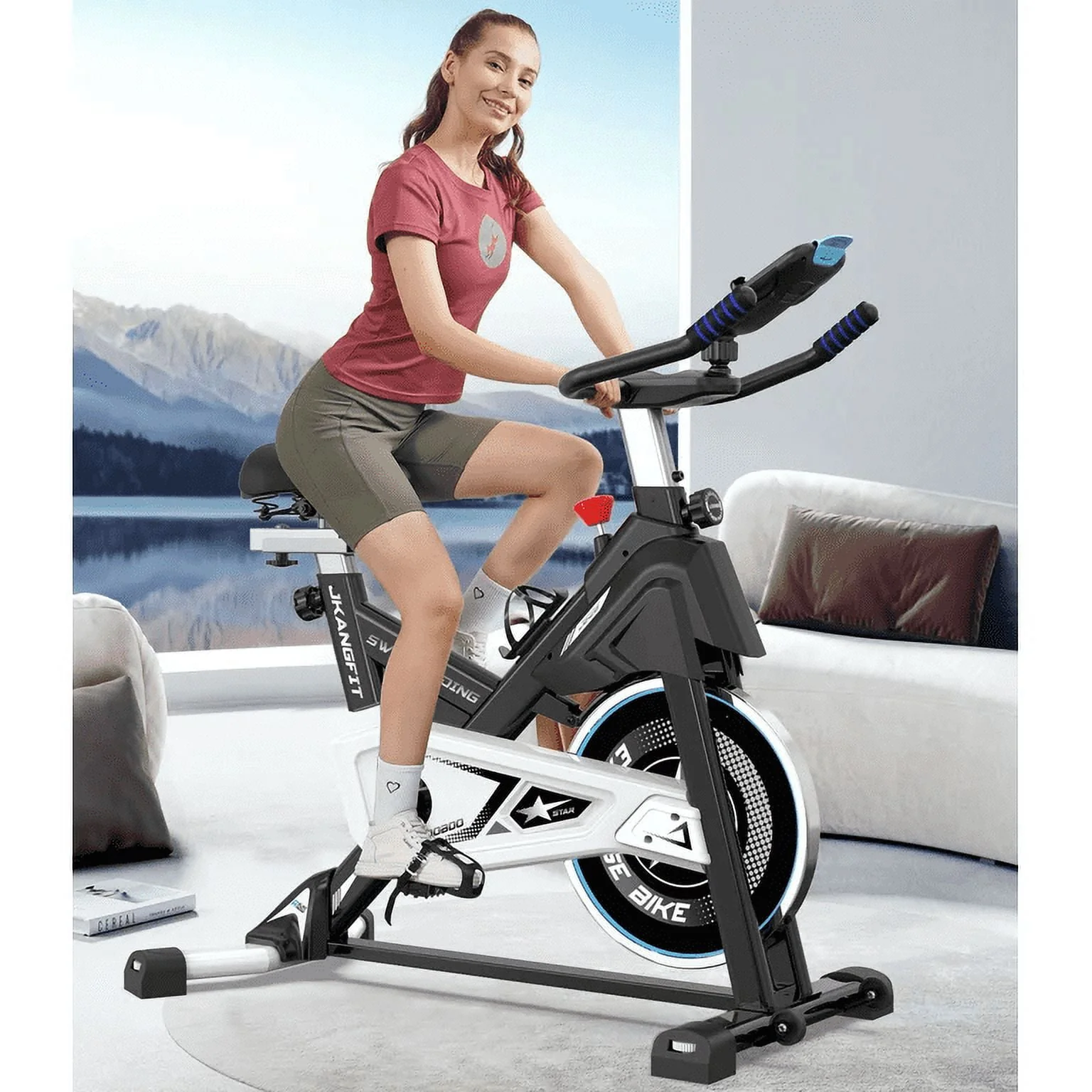 pooboo Exercise Bike Magnetic Resistance Indoor Cycling Bike for Home Cardio Workout Cycle Bike Training 360lbs