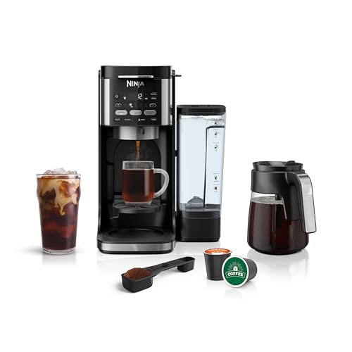 Ninja Hot and Iced Coffee Maker, Single Serve Coffee Maker and Drip Coffee Machine, DualBrew Pro Specialty 12-Cup with K-Cup Combo