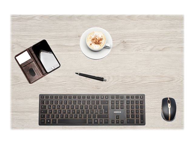 CHERRY DW 9000 SLIM Wireless 2.4 GHz-Bluetooth 4.0 Keyboard and Mouse Combo - Bronze/Black