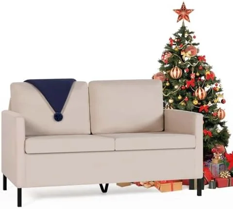 RUNFAYBIU Fabric Modern Small Loveseat Sofa Couch for Living Room  51"