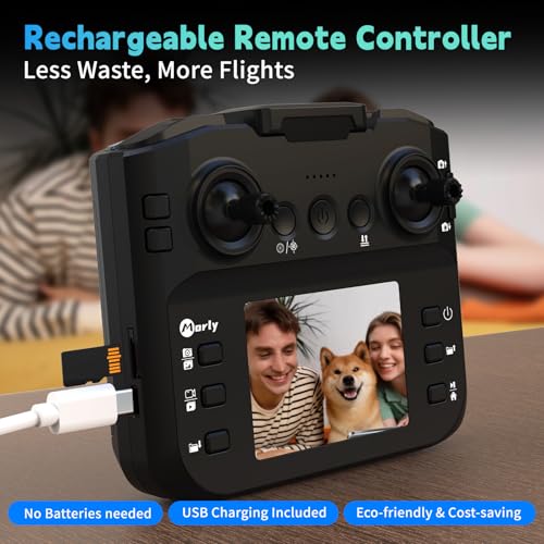 M18LCD Drone with 1080P Camera 45&deg; Adjustable Lens Brushless Motor Rechargeable LCD Remote Foldable RC Quadcopter for Beginners