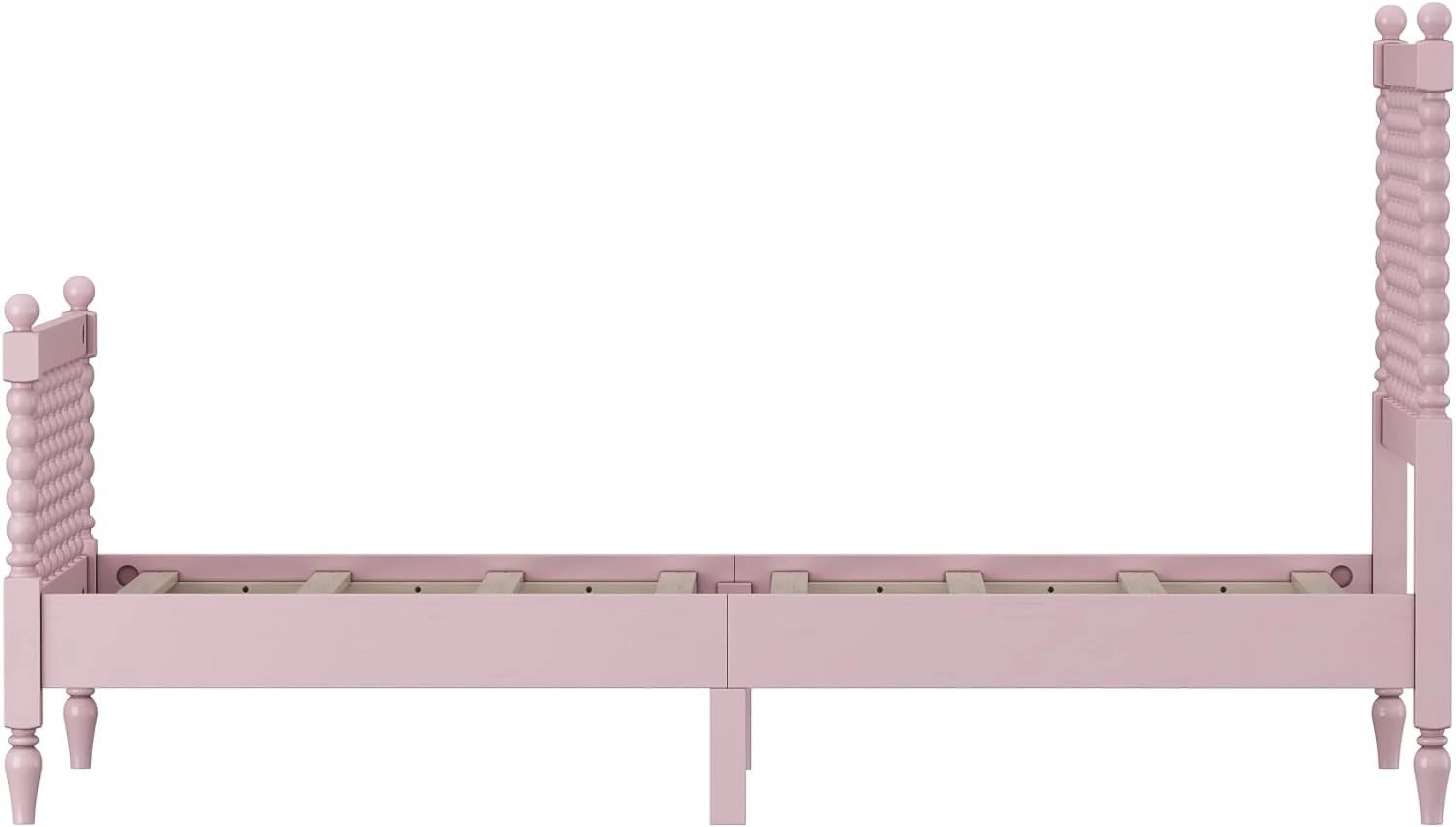 C 3 Pcs Bedroom Set With 2 Nightstands, Size Bed Frame With Gourd Shaped Headboard And Footboard, Solid Wood Platform Bed, No Spring Box Required,