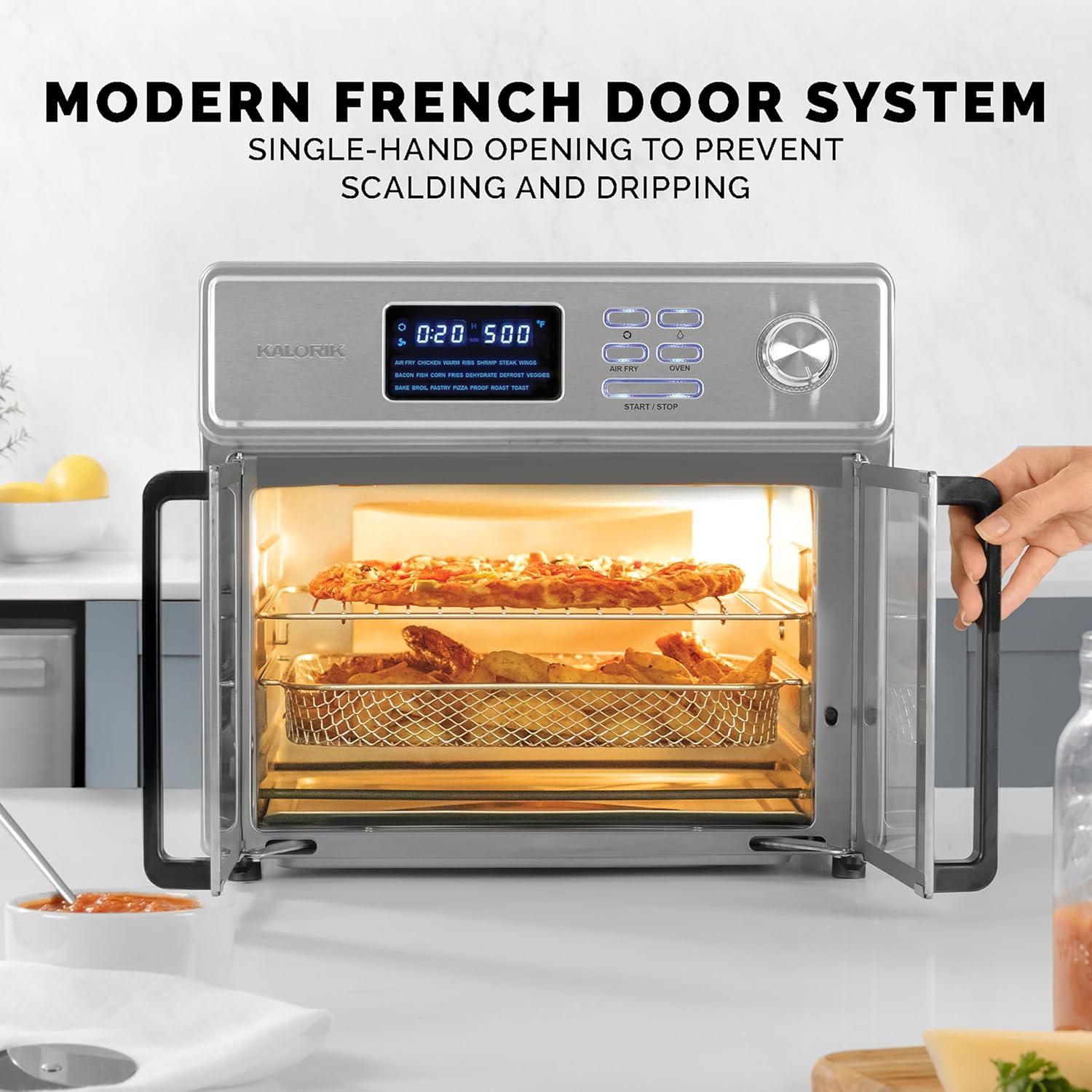 Kalorik MAXX® Digital Air Fryer Oven, 26 Quart, 10-in-1 Countertop Toaster Oven & Air Fryer Combo-21 Presets up to 500 degrees