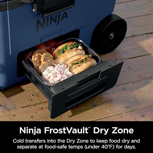 Ninja | Cooler | FrostVault 45QT Cooler with Wheels | Insulated with Temp Dry Storage Drawer | Keeps Ice Cold for Days | for The Beach, Camping