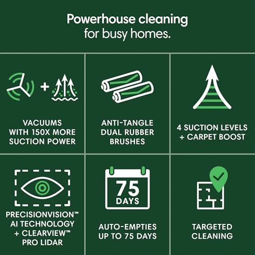 iRobot Roomba Plus 504 Vac Robot Vacuum with AutoEmpty Dock - Amazon Exclusive, Superior Power-Lifting Suction, Anti-Tangle Dual Rubber Brushes
