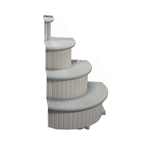 Confer CCX-ADD 4-Step Above Ground Swimming Pool Entry Steps Curved Add-on, Gray