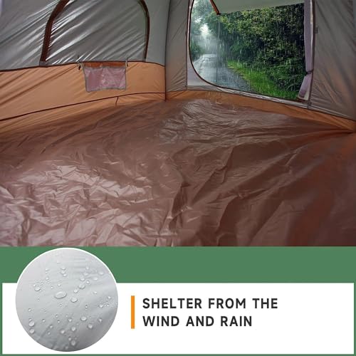Upgrade Inflatable Camping Tent with Pump, Easy Setup 4 Season Glamping Tent