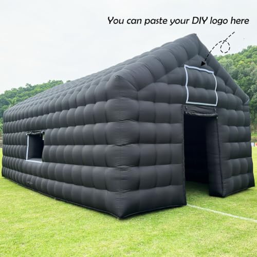Inflatable Nightclub 29.5X16.5X14Ft Large Black Disco Cube Gazebo Event House with Logo Area & Blower Portable Inflatable Party Tent for Birthday