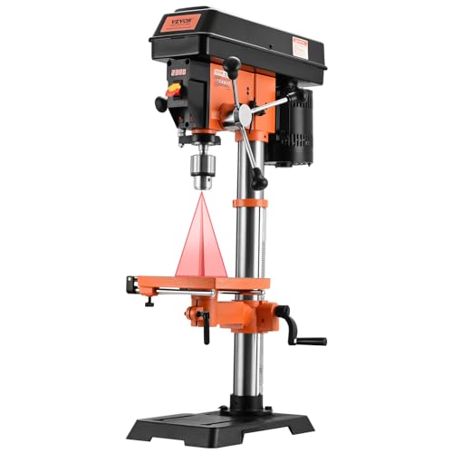 VEVOR 12 in Benchtop Drill Press, 5 Amp 120V, Variable Speed Cast Iron Bench Drill Press