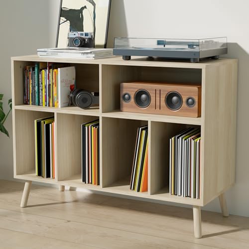 Cozy Castle Record Player Stand, Turntables Stand with Vinyl Record Storage Holds up to 350 Albums, Record Stand Table for Bedroom, Living Room