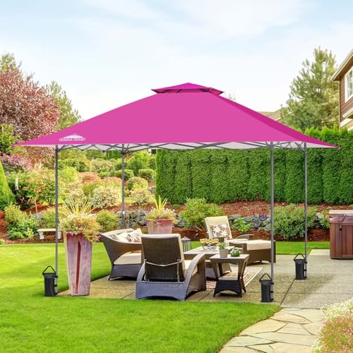 EAGLE PEAK 13x13 Straight Leg Pop Up Canopy Tent Instant Outdoor Canopy Easy Single Person Set up Folding Shelter w/Auto Extending Eaves 169 Square