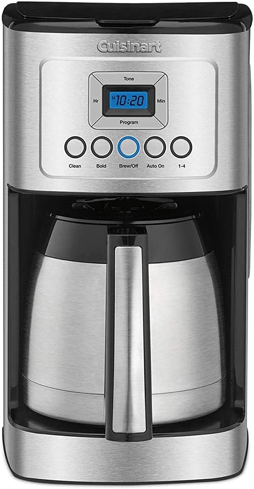 Cuisinart 12 Cup Programmable Stainless Steel Thermal Coffee Maker with Thermal Carafe (DCC-1850 /DCC-3400) Bundle Including Permanent Filter and 1