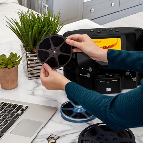 KODAK REELS 8mm & Super 8 Films Digitizer Converter with Big 5&rdquo; Screen, Scanner Converts Film Frame by Frame to Digital MP4 Files for Viewing