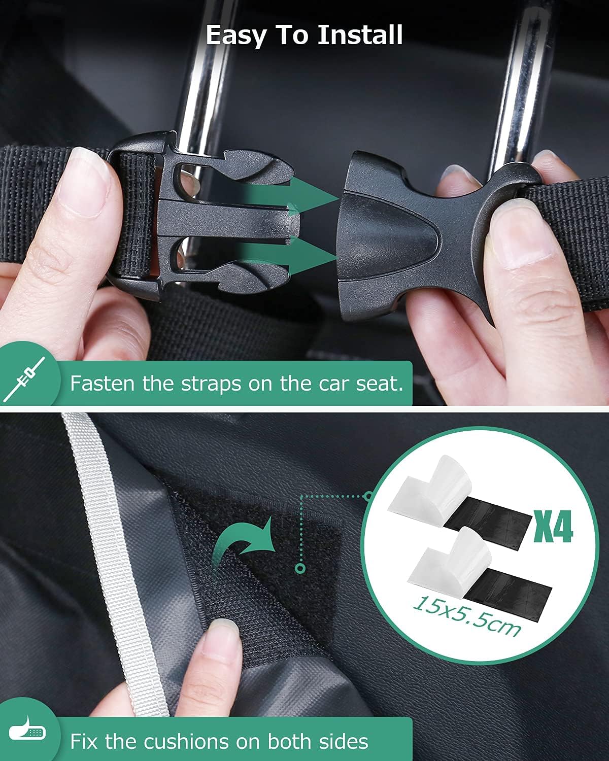 Oasser SUV Cargo Liner for Dogs, Waterproof Cargo Cover Pet Trunk Mat with Bumper Flap Protector 2 Large Pockets
