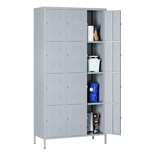 72" Metal Locker for Employees 3 Doors Blue Steel Storage Locker for Office, School, Gym - Metal Storage Cabinets for Home, Office, Gym, School