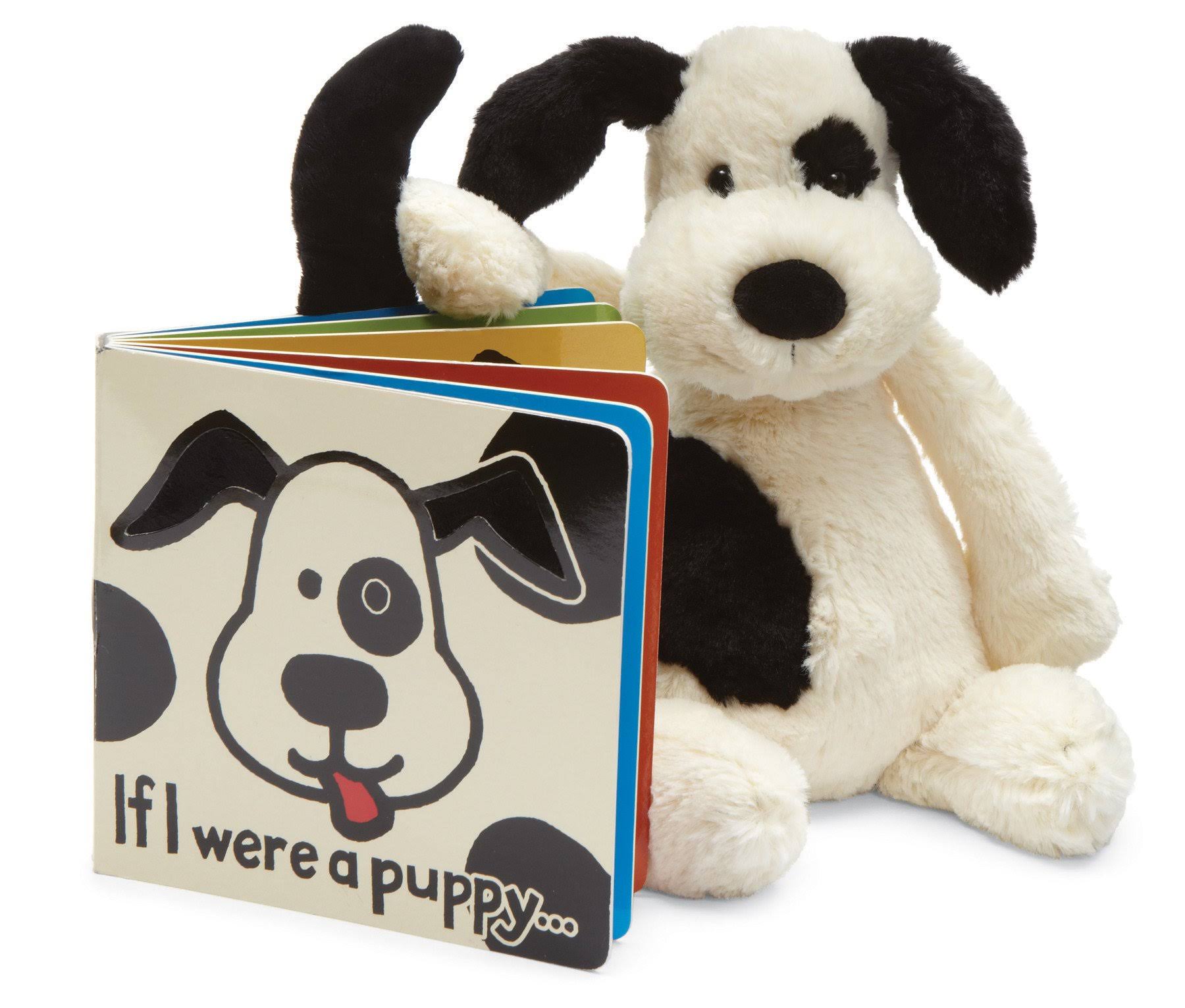 Jellycat Infant Bashful Huge Puppy Plush, Black/Cream