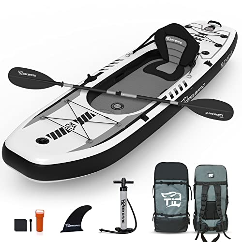 10.2'x35''x8'' Inflatable Kayak with Detachable Seat, SUP-Kayak Set Includes Hand Pump/Aluminum Oar/Backpack