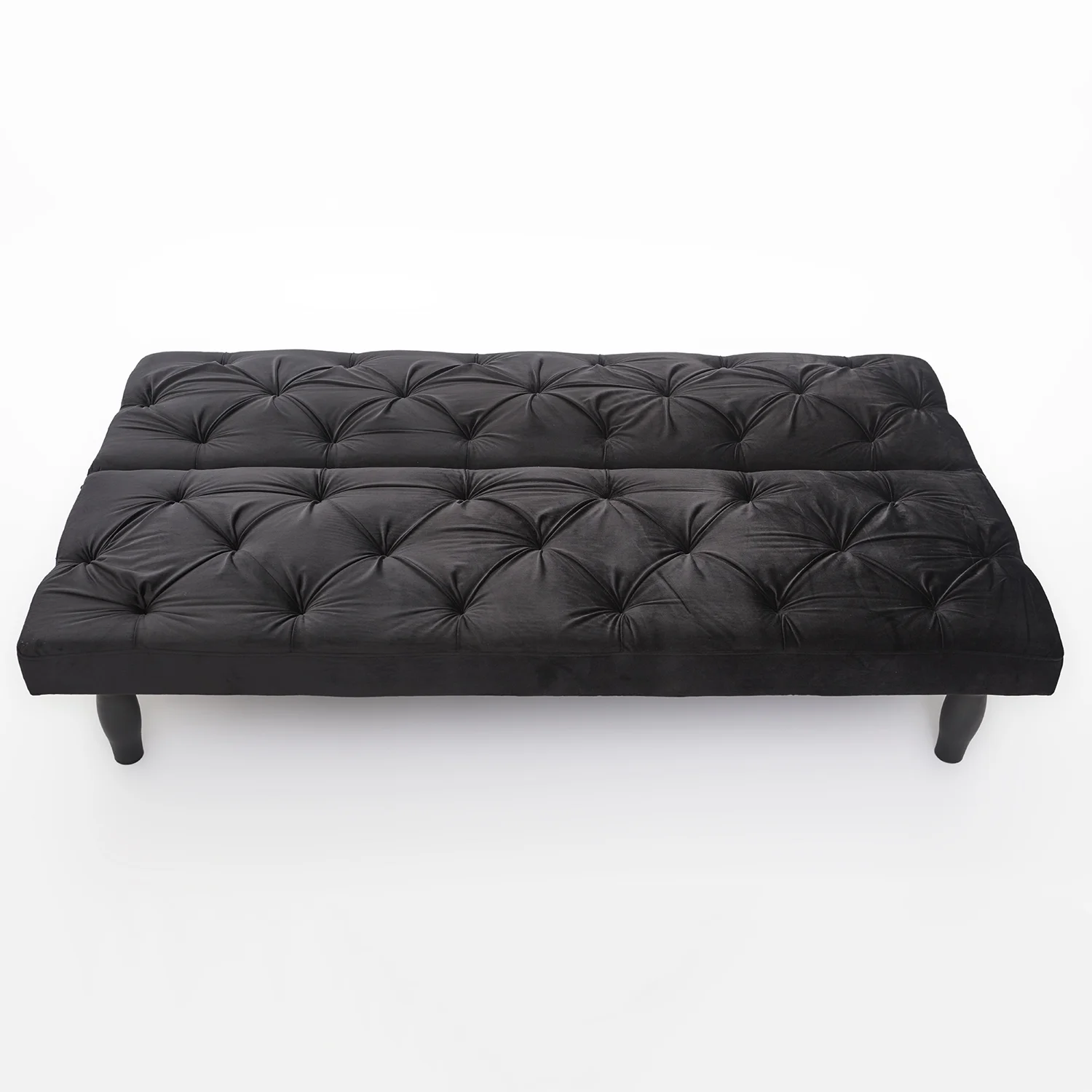 Pouseayar Futon Sofa Bed, 66" Sleeper Sofa, Loveseat, Velvet Couches for Living Room, Bedroom, Black