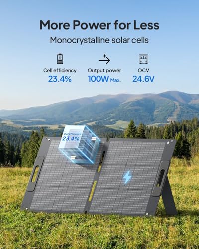 BLUETTI Solar Generator EB3A, 268Wh LiFePO4 Battery Backup w/ 2 600W (1200W Surge) AC Outlets, Recharge from 0-80% in 30 Min.