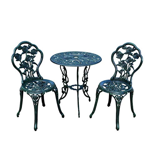 Oakland Living 3-Piece Rose Bistro Set with 23.5-Inch Cast aluminum Top Table