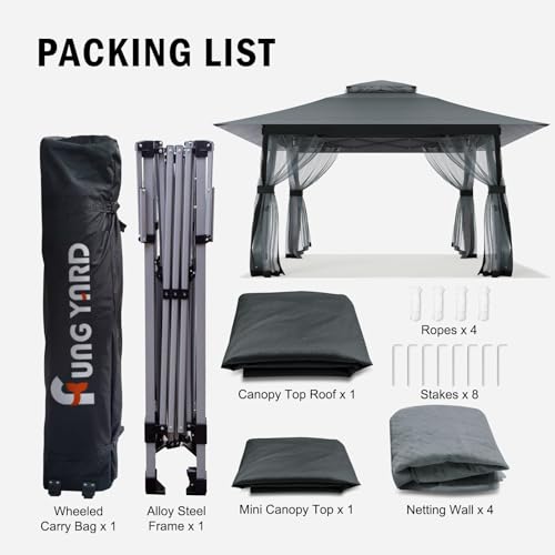 Outdoor Pop Up Gazebo 10x10 - Instant Canopy Tent with Mosquito Nettings