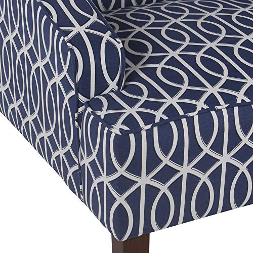 HomePop Velvet Swoop Arm Accent Chair, Suri Blue