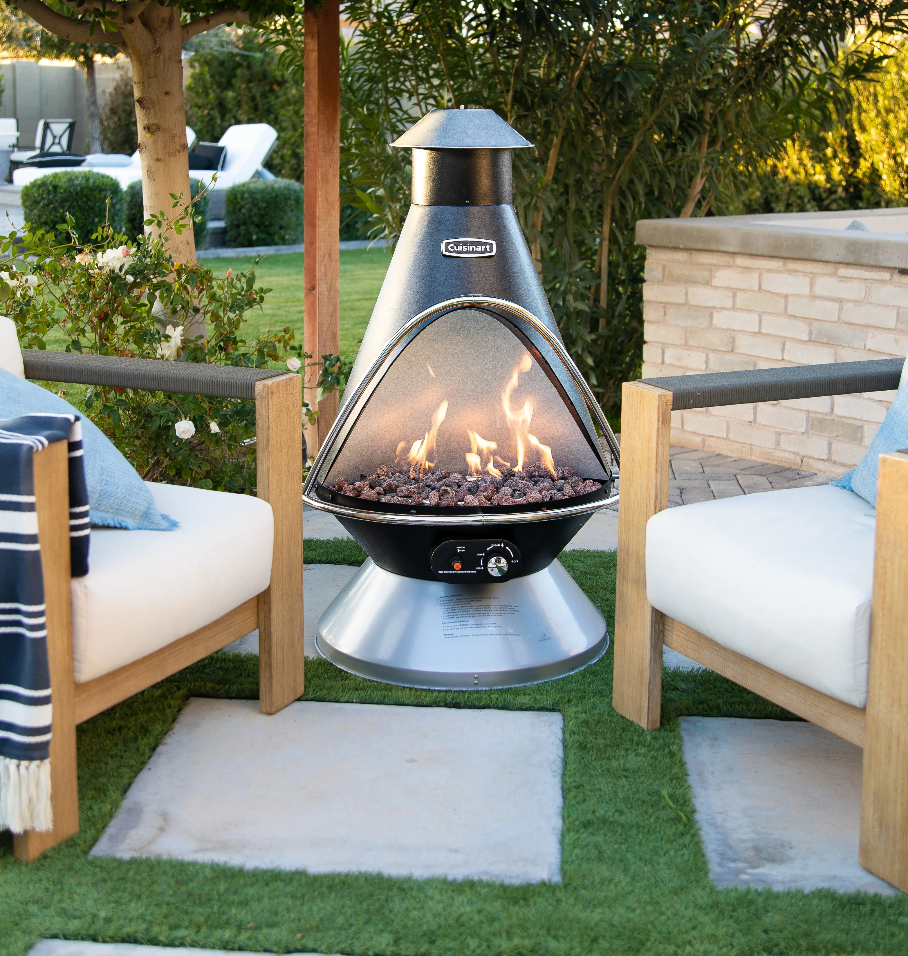 Cuisinart Chimenea Propane Fire Pit, Patio Heater with Tip-Over Safety Switch
