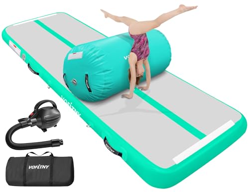 Gymnastics Air Mat Tumbling Track with 4'L x 3'D Air Roller Octagon Mat Air Barrel