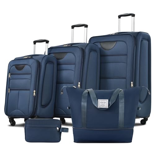 Merax Suitcase Set Softside 3-Piece Expandable Luggage with TSA Lock Spinner Wheels Lightweight Upright Luggage with Travel Bag(22/26/30 IN