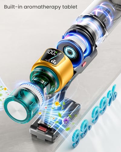 Cordless Vacuum Cleaner, 550W 45KPA 70Mins Vacuum Cleaners for Home, Stick Vacuum with Charging Dock Station, Anti-tangle Wireless Vacumm