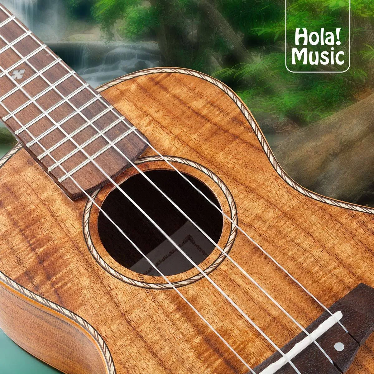 Hola! Music HM-127KA+ Deluxe Tenor Ukulele, Acacia w/Aquila Strings