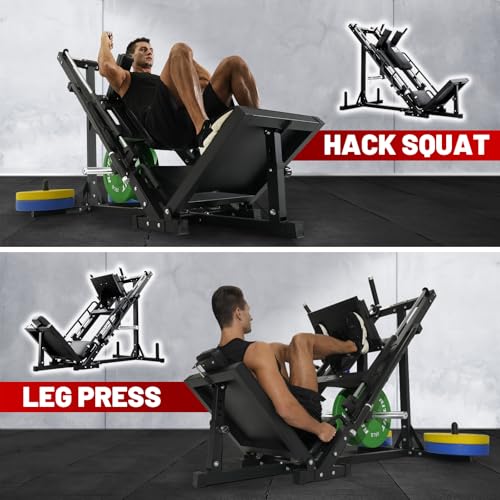 RitFit Leg Press Hack Squat Machine, Professional Adjustable Leg Press Machine for Home Gym with Linear Bearing