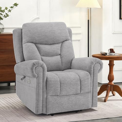 MCombo Triple Motor Power Lift Recliner Chair with Massage and Lumbar&seat Heating, Rolled Arms, Adjustable Headrest for Elderly People