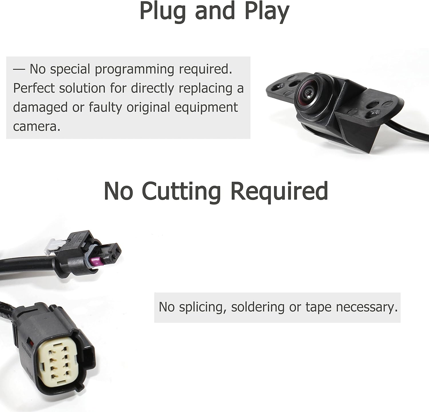 EWAY Backup Camera Replacement for 2016 2017 2018 2019 GMC Sierra/Chevrolet Silverado 1500/2500/3500 Rear View Reverse Parking Camera OE Part #
