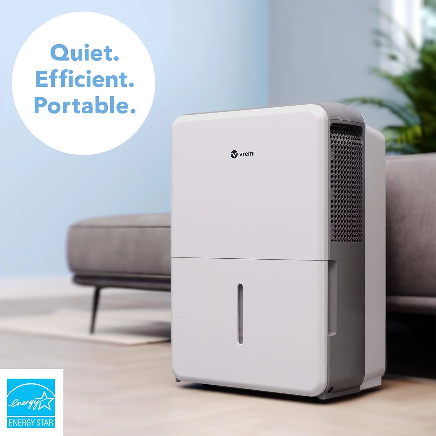 Vremi 22 Pint 1,500 Sq. Ft. Dehumidifier Energy Star Rated for Medium Spaces and Basements