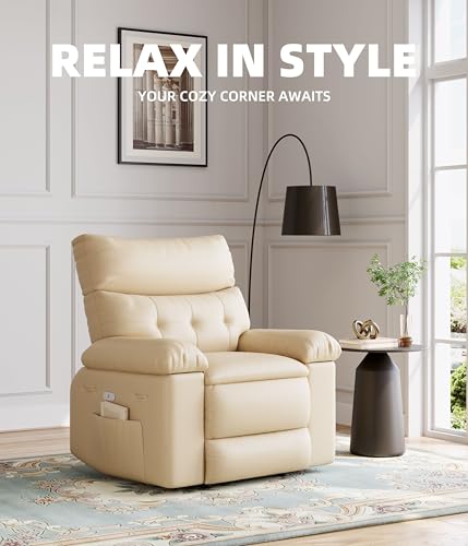 GarveeHome Electric Swivel Massage Chair, Power Rocking Recliner with Vibration and Heating