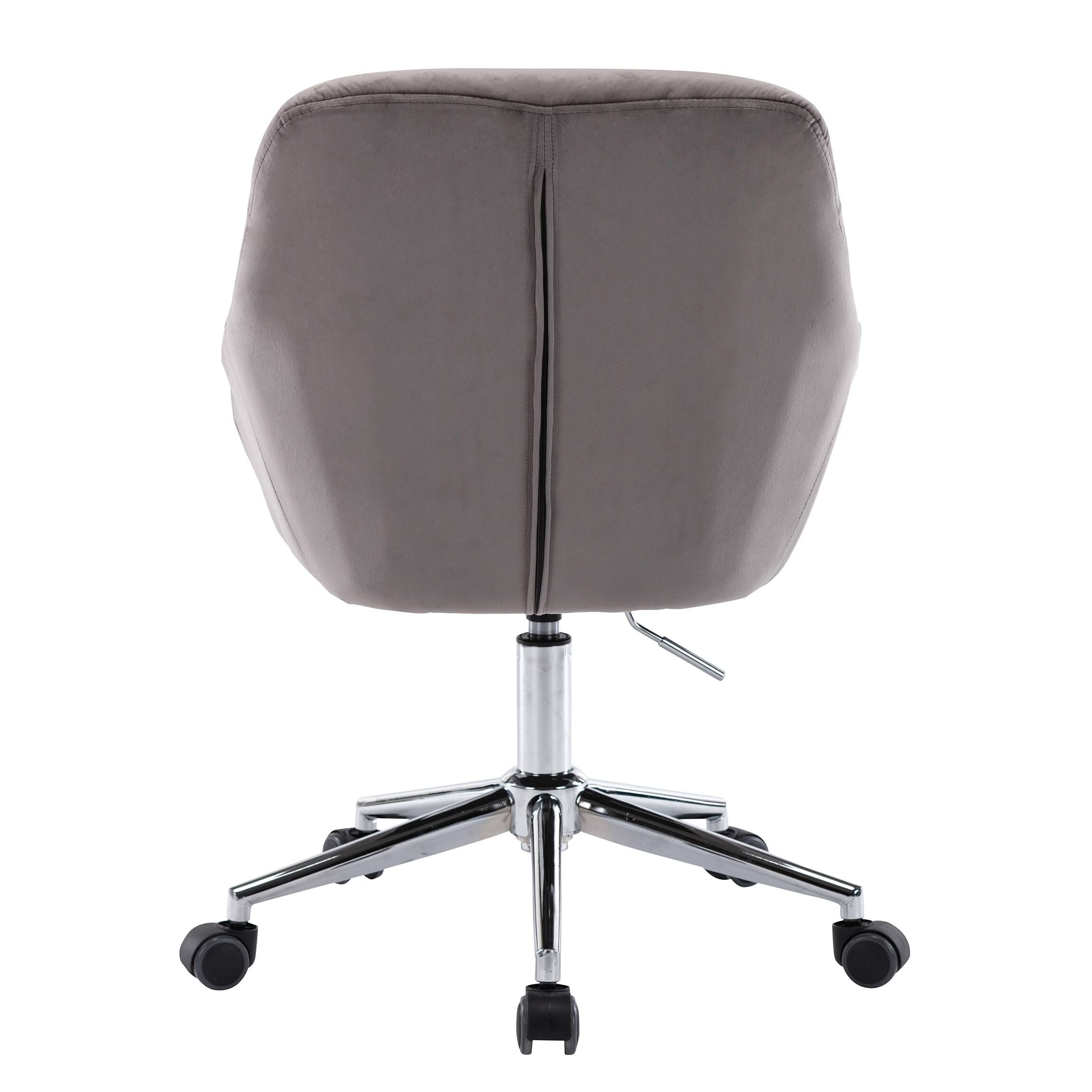 Fabric Upholstered Swivel Ergonomic Adjustable Height Homeoffice Task Chair - Dark Grey