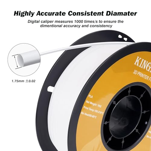 Kingroon PLA 3D Printer Filament, 12Rolls, Dimensional Accuracy +/- 0.03 mm, 12kg Spool(26.4lbs)
