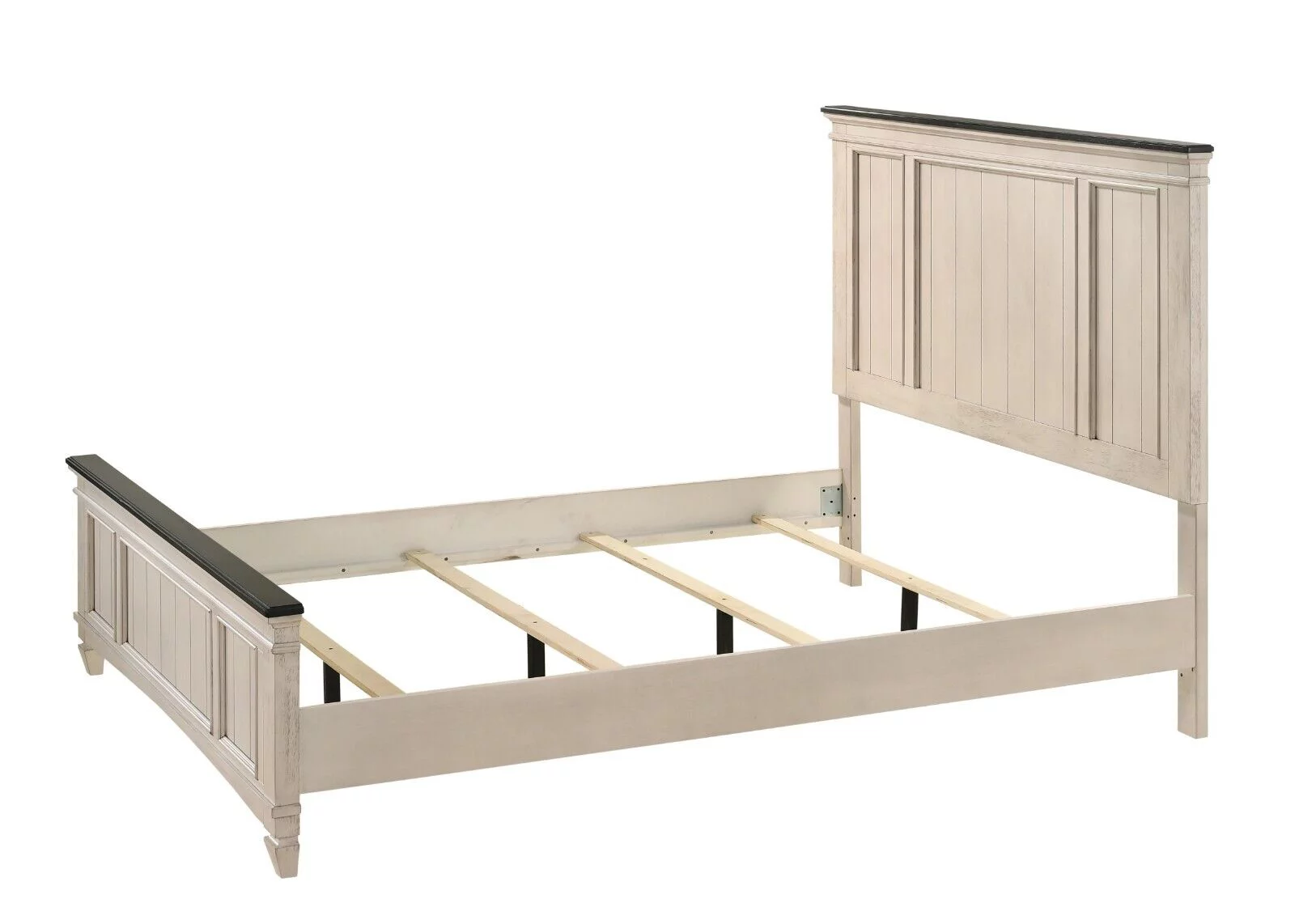 Rustic Cottage Style 3pc Queen Size Panel Headboard Bed and 2x Nightstands Set Beige Finish Wooden Bedroom Furniture