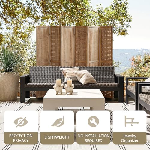 4 Panel Room Dividers and Folding Privacy Screens, 5.6Ft Wooden Pegboard Display, Privacy Dividers for Bedroom