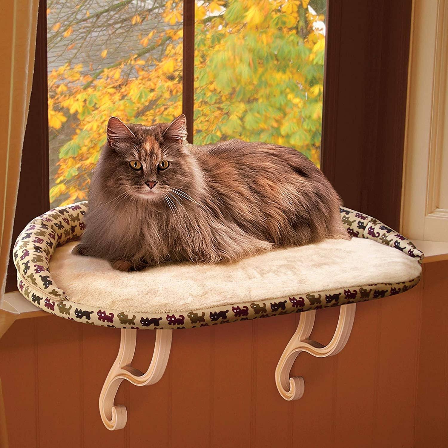 Ku0026H Pet Products Deluxe Kitty Sill Cat Window Hammock Perch with Removable Bolster