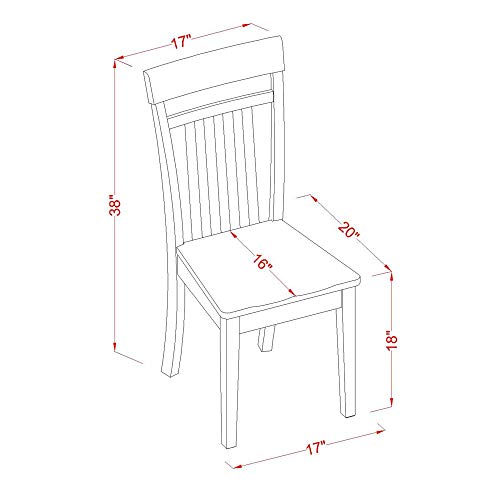East West Furniture PFCA9-CAP-W 9 Piece Dining Table Set Includes a Square Wooden Table with Butterfly Leaf and 8 Dining Room Chairs, 54x54 Inch