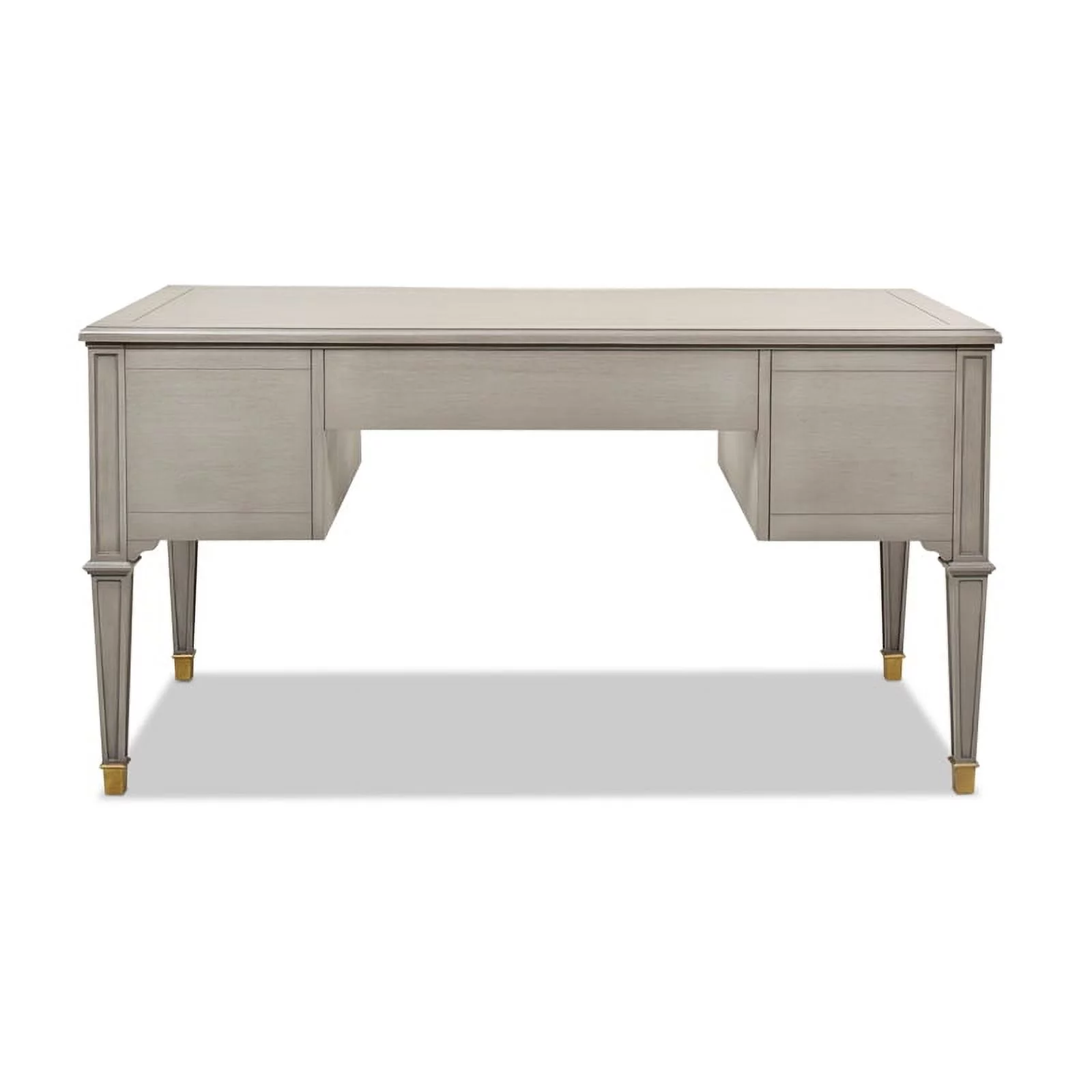 Jennifer Taylor Home Dauphin Gold Accent 5-Drawer Wood Desk Grey Cashmere