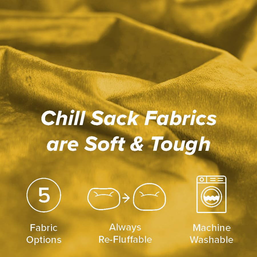 Chill Sack Bean Bag Chair - 5' Giant Memory Foam Lounge Chair with Soft Microfiber Cover – Cozy Furniture for Living Room, Dorm
