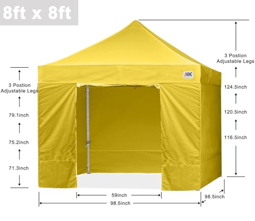 ABCCANOPY Easy Pop Up Canopy Tent with Sidewalls 10x10 Commercial -Series, White