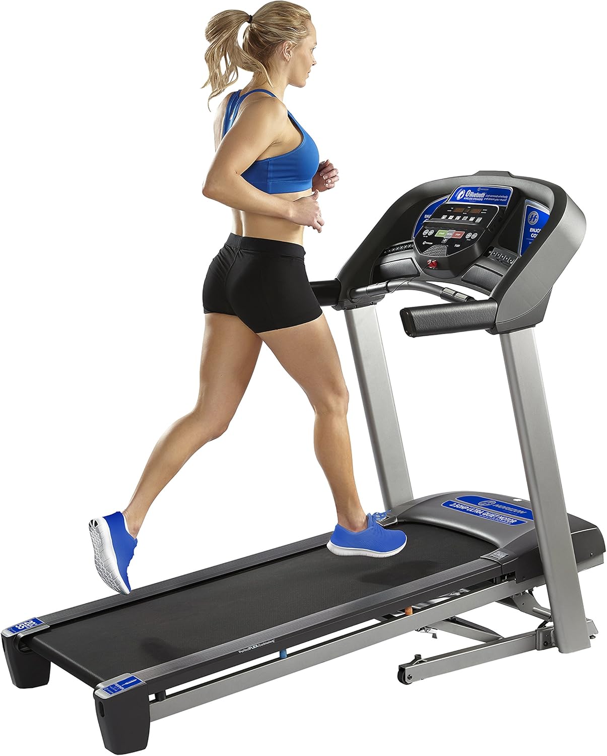 Horizon Fitness T101 Foldable Treadmill for Running and Walking with Bluetooth Connectivity, Incline, 300+ lbs Weight Capacity