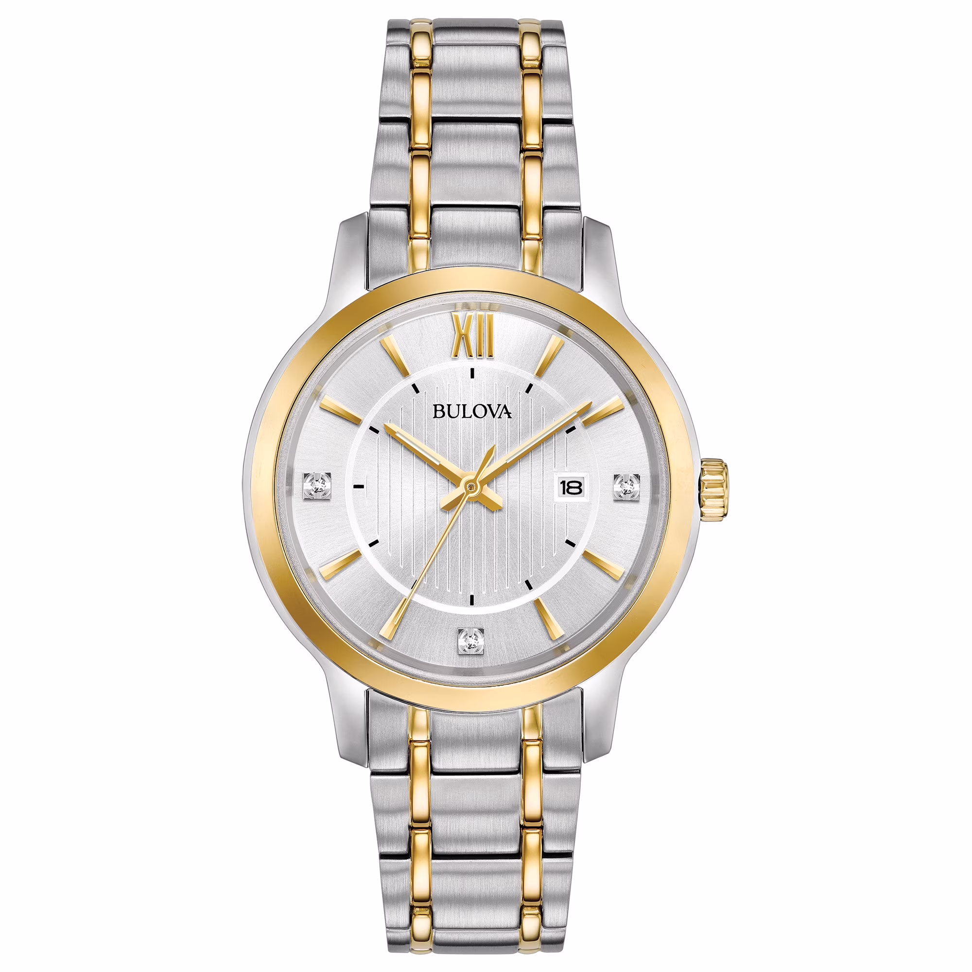 Bulova Women's Diamond Two-Tone Stainless Steel Watch 98P175