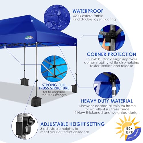 COBIZI 10x20 Heavy Duty Pop up Canopy Tent with 6 sidewalls Easy Up Commercial Outdoor Wedding Party Tents for Parties All Season Wind & Waterproof